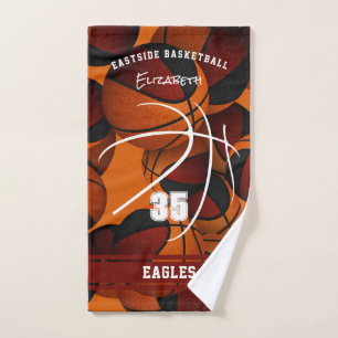 Schwarzer Basketball-Team farbenfroh über den Name Handtuch