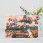 Schwarzer Bass am südlichen Geburtstag Einladung (Stehend Vorderseite)