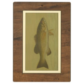 Schwarzer Bass auf grünem Hintergrund Klemmbrett (Rückseite)