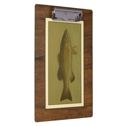 Schwarzer Bass auf grünem Hintergrund Klemmbrett (Rechts)