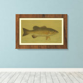 Schwarzer Bass auf grünem Hintergrund Leinwanddruck (Insitu (Holzboden))