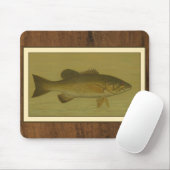Schwarzer Bass auf grünem Hintergrund Mousepad (Mit Mouse)