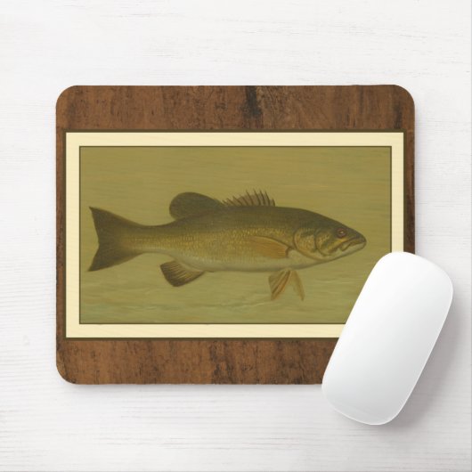 Schwarzer Bass auf grünem Hintergrund Mousepad (Mit Mouse)