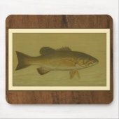 Schwarzer Bass auf grünem Hintergrund Mousepad (Vorne)