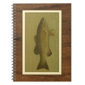 Schwarzer Bass auf grünem Hintergrund Notizblock (Vorderseite)