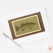 Schwarzer Bass auf grünem Hintergrund Rechteckiger Aufkleber (Umschlag)