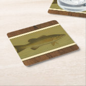 Schwarzer Bass auf grünem Hintergrund Rechteckiger Pappuntersetzer (angewinkelt)