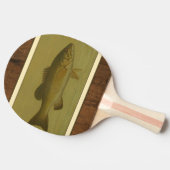 Schwarzer Bass auf grünem Hintergrund Tischtennis Schläger (Seitenansicht)