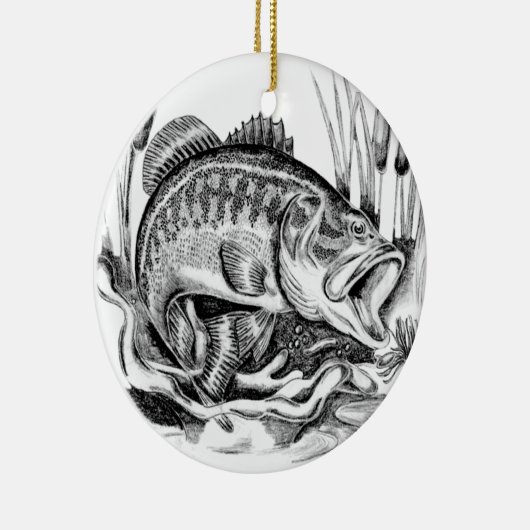 Schwarzer Bass Keramikornament (Rechts)