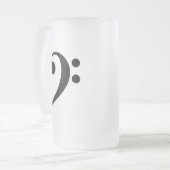 Schwarzer Bassschlüssel Mattglas Bierglas (Vorderseite Links)