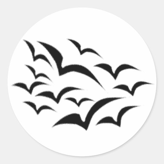 Schwarzer Bat Cloud-Aufkleber Runder Aufkleber (Vorderseite)