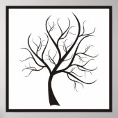 Schwarzer Baum auf weißem Poster (Vorne)