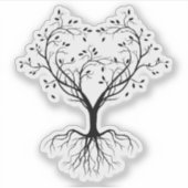 Schwarzer Baum der Herzflasche Aufkleber (Vorderseite)