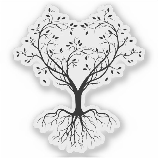 Schwarzer Baum der Herzflasche Aufkleber (Vorderseite)