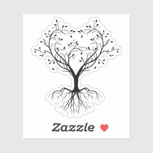 Schwarzer Baum der Herzflasche Aufkleber (Blatt)