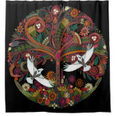 schwarzer Baum Duschvorhang (Vorderseite)