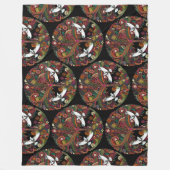 schwarzer Baum Fleecedecke (Vorderseite)