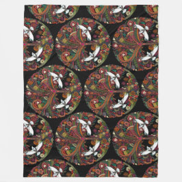 schwarzer Baum Fleecedecke