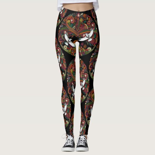 schwarzer Baum Leggings (Vorderseite)