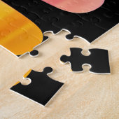Schwarzer Baum Silhouetten im Abstrakten, farbenfr Puzzle (Seite)