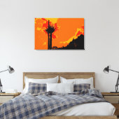 Schwarzer Baum über Orange Sky Malerei Abstrakte K Leinwanddruck (Insitu (Schlafzimmer))