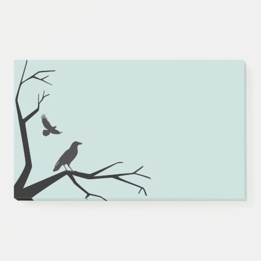 Schwarzer Baum und Ravens Post-it Klebezettel (Vorderseite)