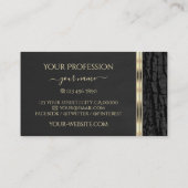 Schwarzer Baumkorn Holzkörner mit Verzierter Goldg Visitenkarte (Rückseite)