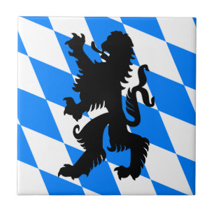 Schwarzer bayerischer Löwe Fliese