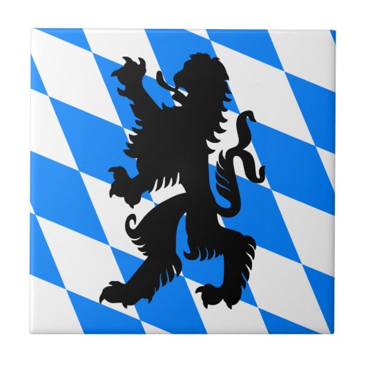 Schwarzer bayerischer Löwe Fliese (Vorderseite)