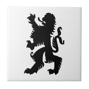 Schwarzer bayerischer Löwe Fliese