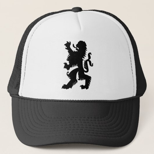 Schwarzer bayerischer Löwe Truckerkappe (Vorderseite)