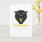 Schwarzer Beängstigender Panther Karte (Gelbe Blume)