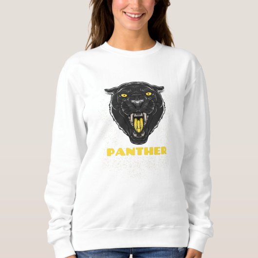 Schwarzer Beängstigender Panther Sweatshirt (Vorderseite)