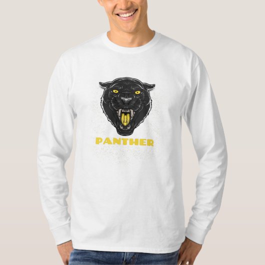 Schwarzer Beängstigender Panther T-Shirt (Vorderseite)