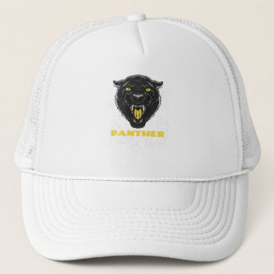 Schwarzer Beängstigender Panther Truckerkappe