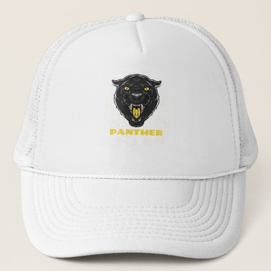 Schwarzer Beängstigender Panther Truckerkappe (Vorderseite)