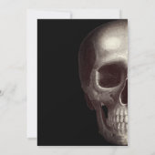 Schwarzer Beängstigender Schädel - Halloween-Einla Einladung (Rückseite)