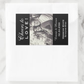 Schwarzer Beifall zur Liebe Hochzeit Foto Weinflas Rechteckiger Aufkleber (Tasche)