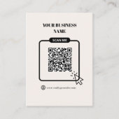 Schwarzer & Beiger anpassbarer QR-Code-Website-Lin Visitenkarte (Vorderseite)