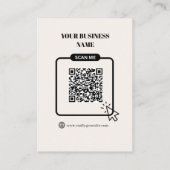 Schwarzer & Beiger anpassbarer QR-Code-Website-Lin Visitenkarte (Rückseite)