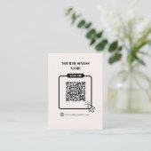 Schwarzer & Beiger anpassbarer QR-Code-Website-Lin Visitenkarte (Stehend Vorderseite)