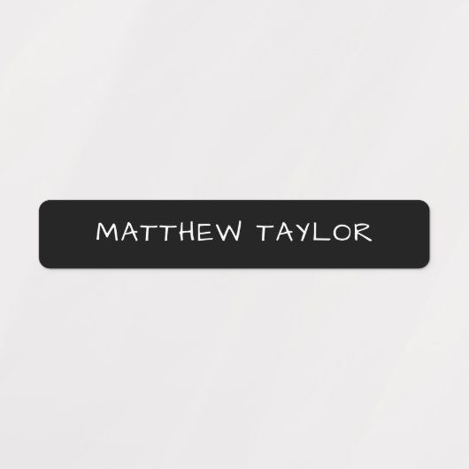 Schwarzer, benutzerdefinierter, wasserfester Name Etiketten (Design 1)