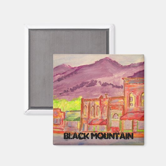 Schwarzer Berg Magnet (Vorderseite/Rückseite)