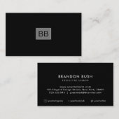 Schwarzer Beruflicher Schlichter Eleganter moderne Visitenkarte (Vorne/Hinten)