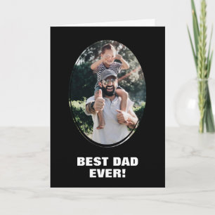 Schwarzer bester Vater je Custom Foto Vatertag Karte