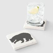 SCHWARZER BEUTEL STEINUNTERSETZER (Seitenansicht)