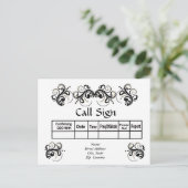 Schwarzer Bildlauf mit Gold Bead 3-D Look QSL Kart Postkarte (Stehend Vorderseite)