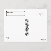 Schwarzer Bildlauf mit Gold Bead 3-D Look QSL Kart Postkarte (Rückseite)