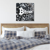 Schwarzer Bitcoin Leinwanddruck (Insitu (Schlafzimmer))