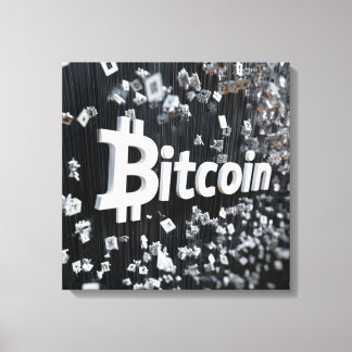 Schwarzer Bitcoin Leinwanddruck